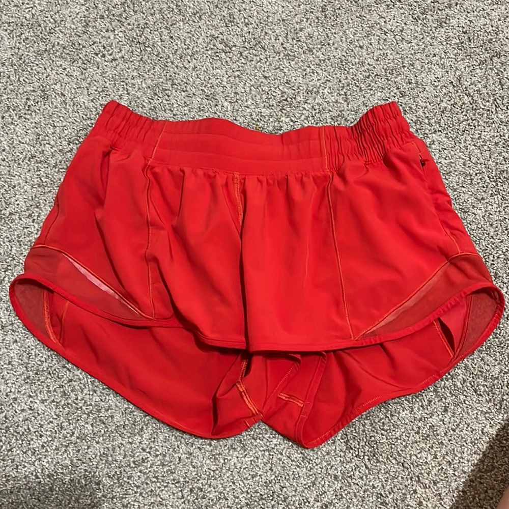 Lululemon Red Hotty Hot Shorts 2.5”
